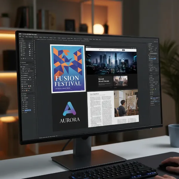 A 4K UHD computer monitor showcasing incredibly sharp details and extensive screen real estate for graphic design.