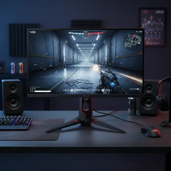 ASUS ROG Swift E-TN monitor PG248QP showing fast-paced game