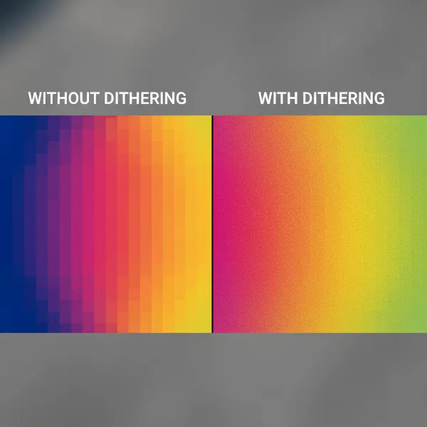 Image illustrating dithering technique to smooth out color banding in a digital display