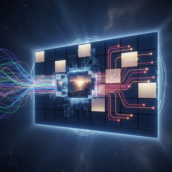 Abstract representation of an algorithm processing image data to control local dimming zones.