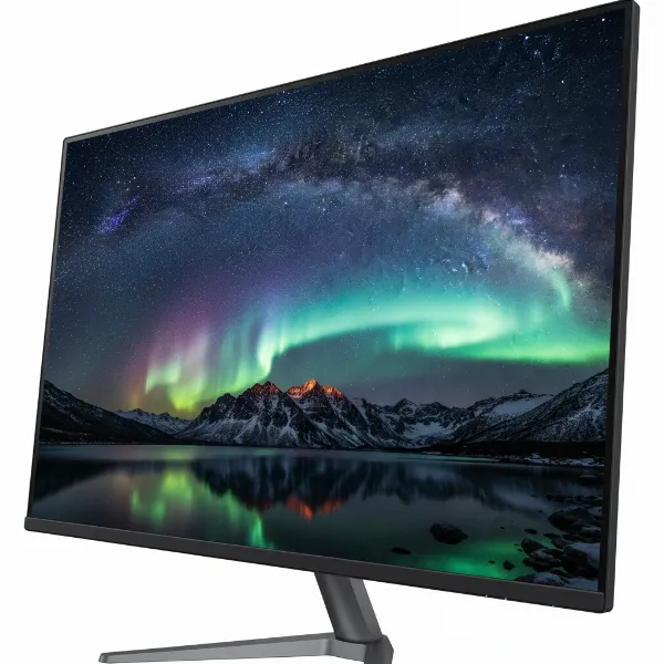 A stunning landscape image displayed on a Micro-LED monitor, demonstrating perfect blacks, high brightness, and wide color gamut.
