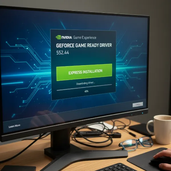 computer screen showing graphics driver update process