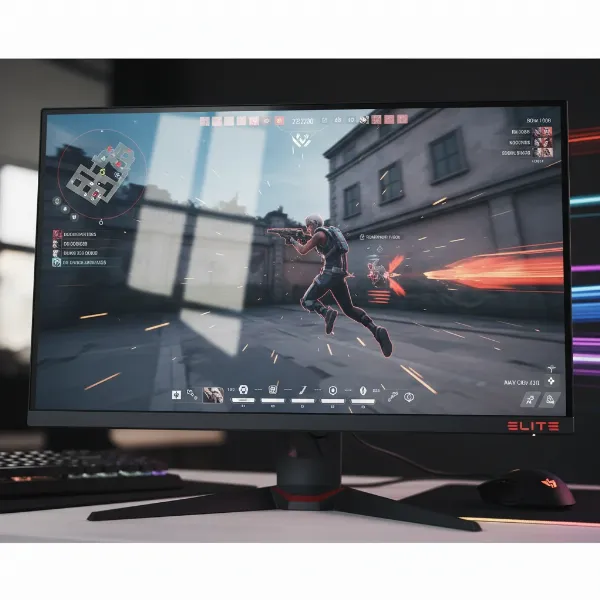 Close-up of ViewSonic Elite XG270 monitor displaying fast-paced esports game, emphasizing 240Hz speed.